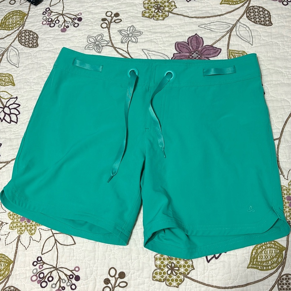 Green Prana swim boardshorts